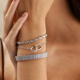 Bracelets en argent sterling pour couples "Connecté" avec cercle Mobius FANCIME