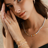 FANCIME "Glamour Radiance" Collier en argent sterling avec citrine taillée fantaisie de novembre