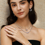 Collier en argent sterling FANCIME "Rêve rose" avec lune croissante et étoile