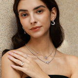 Boucles d'oreilles en argent sterling "Rêve rose" avec lune et étoile suspendues