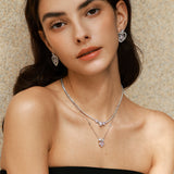 FANCIME "Rose Amour" Boucles d'oreilles pendantes en argent sterling