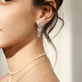 "Blooming Rose" Boucles d'oreilles pendantes en argent sterling