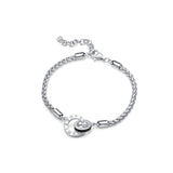 FANCIME "Temps Romain" Bracelets en Argent Sterling Chaîne de Blé Cercles Entrelacés pour Couples
