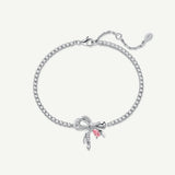 Bracelet en argent sterling tennis avec nœud doux et pierre blanche "My Fairy Lady" FANCIME