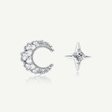 Boucles d'oreilles en argent sterling FANCIME "Douce nuit" avec lune et étoile