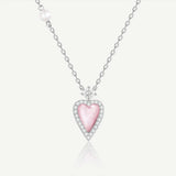 FANCIME "Moment Rose" Collier en Argent Sterling Cœur Rose