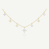 Collier en argent sterling "Starlit Dream" Étoile colorée