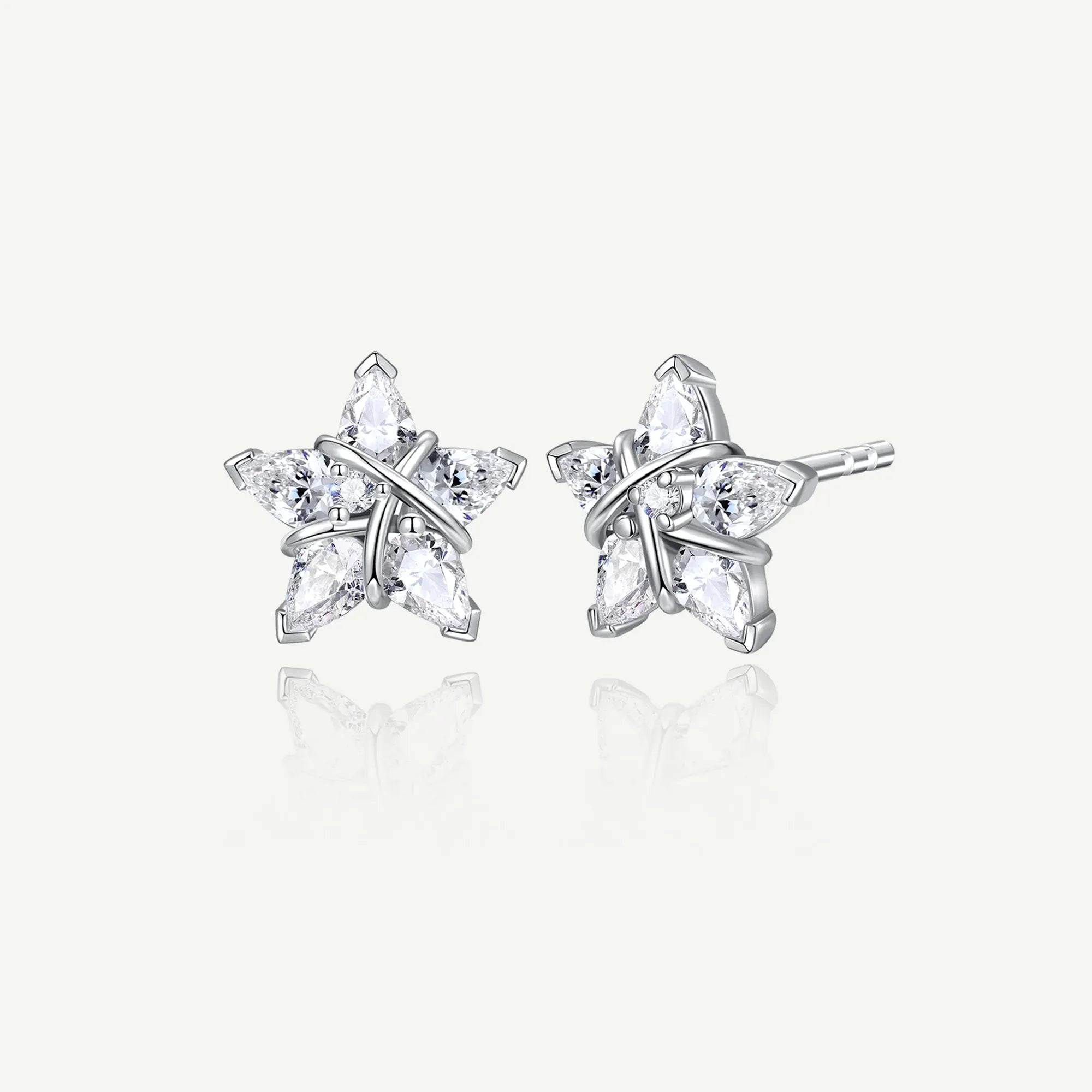 Boucles d'oreilles en argent sterling "Ms Vega" Étoile scintillante Alpha Lyrae