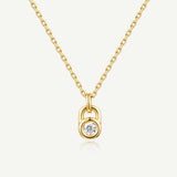 Collier pendentif en argent Promise Lock
