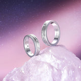FANCIME "Mélodie Étoilée" Anneaux de Promesse en Argent Sterling Étoile pour Couples