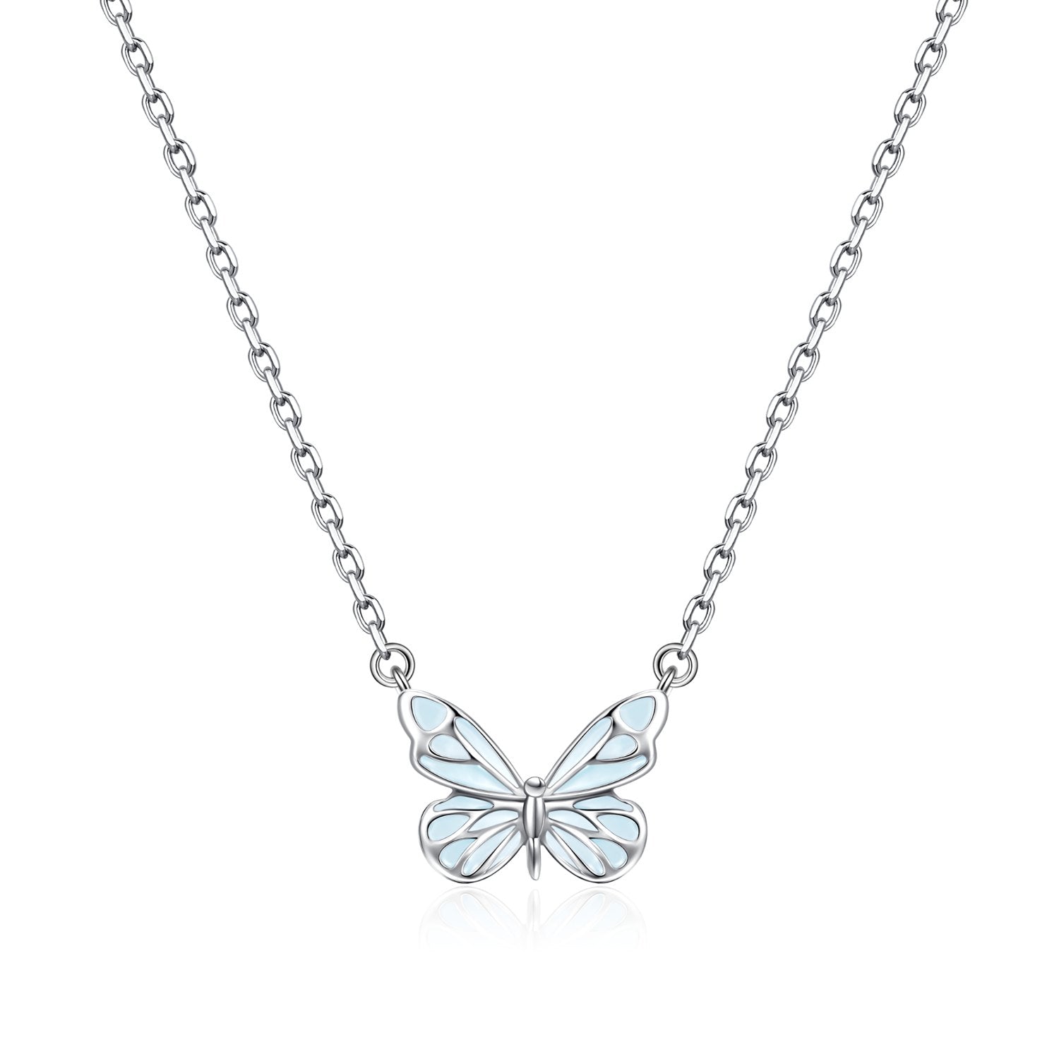 FANCIME "Starlight Butterfly" Collier en argent sterling émaillé lumineux