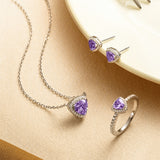 Balance Essential Silver Necklace in Created Amethyst