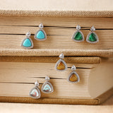 Trinity Essential Silver Earrings in Malachite