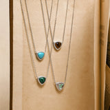 Trinity Essential Silver Necklace in Malachite