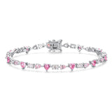 FANCIME "Aube" Bracelet en argent sterling avec pierre de naissance rose