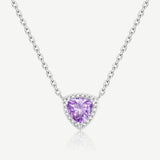 Balance Essential Silver Necklace in Created Amethyst