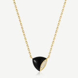 Trinity Silver Necklace in Natural Black Onyx