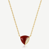 Balance Silver Necklace in Natural Red Agate