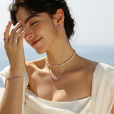 Bracelet en argent améthyste "Wisteria Whisper" Flower Bar