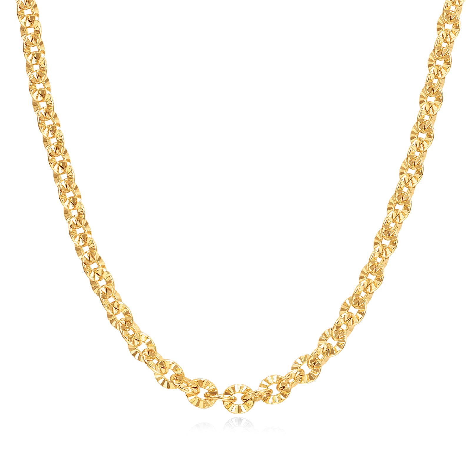 FANCIME "Sunlit Grace" Collier en chaîne classique à maillons floraux en argent sterling