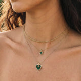 Trinity Signature Silver Necklace in Natural Malachite