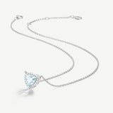 Trinity Essential Silver Necklace in Created Aquamarine