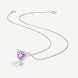 Balance Essential Silver Necklace in Created Amethyst