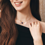 Balance Silver Necklace in Natural Lapis Lazuli
