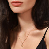 Collier en or jaune solide 14K avec soleil FANCIME