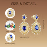 FANCIME "Retro Romance" Boucles d'oreilles en argent sterling Taille Ovale Vintage Pierre de naissance de septembre