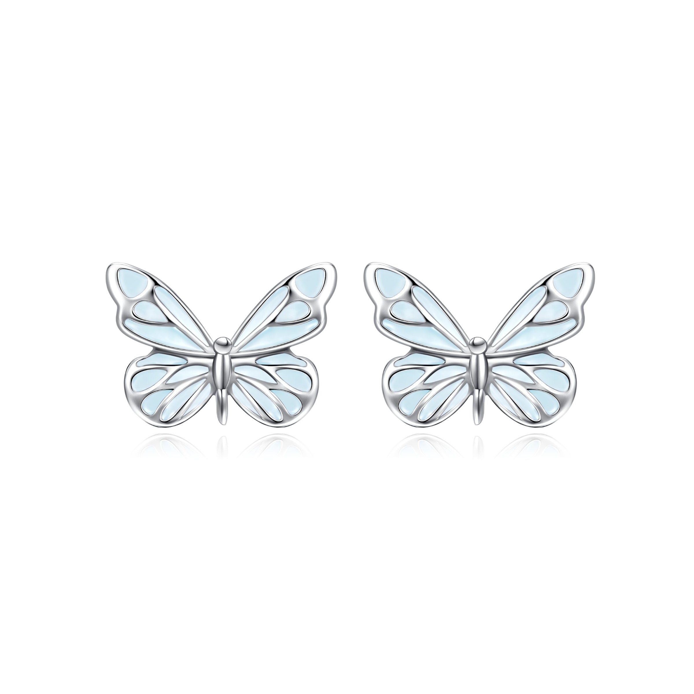 FANCIME "Starlight Butterfly" Boucles d'oreilles en argent sterling émaillé lumineux
