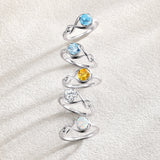 Bague de Promesse Étreinte Infinie en Turquoise