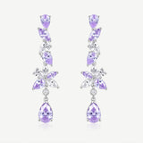Boucles d'Oreilles en Argent avec Améthyste Wisteria Bloom Drop