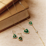 Trinity Signature Silver Necklace in Natural Malachite