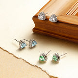 Trinity Essential Silver Earrings in Created Aquamarine