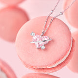 FANCIME "Chérie" Collier en Argent Sterling Planète Rose