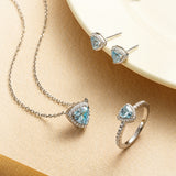 Trinity Essential Silver Necklace in Created Aquamarine