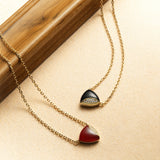 Balance Silver Necklace in Natural Red Agate