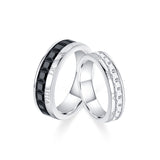 FANCIME "Temps Ensemble" Bagues en argent sterling promesse pour couples