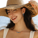 Boucles d'oreilles en argent topaze aquamarine "Wisteria Whisper" Flower Bar