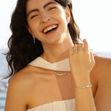 Collier en argent sterling "Murmure de glycine" avec barre de fleur