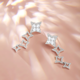 "Starlit Melody" Boucles d'oreilles pendantes en argent sterling