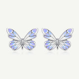 FANCIME "Starlight Butterfly" Boucles d'oreilles en argent sterling émaillé lumineux
