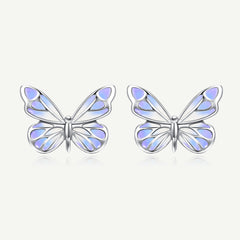 FANCIME "Starlight Butterfly" Boucles d'oreilles en argent sterling émaillé lumineux