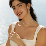 “Glycine Épanouie” Collier en Argent Sterling Fleurs Pendantes