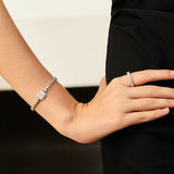 FANCIME "Axe" Bracelet en argent sterling avec taille radiante