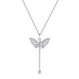 Collier en argent "Effet papillon" à tirage