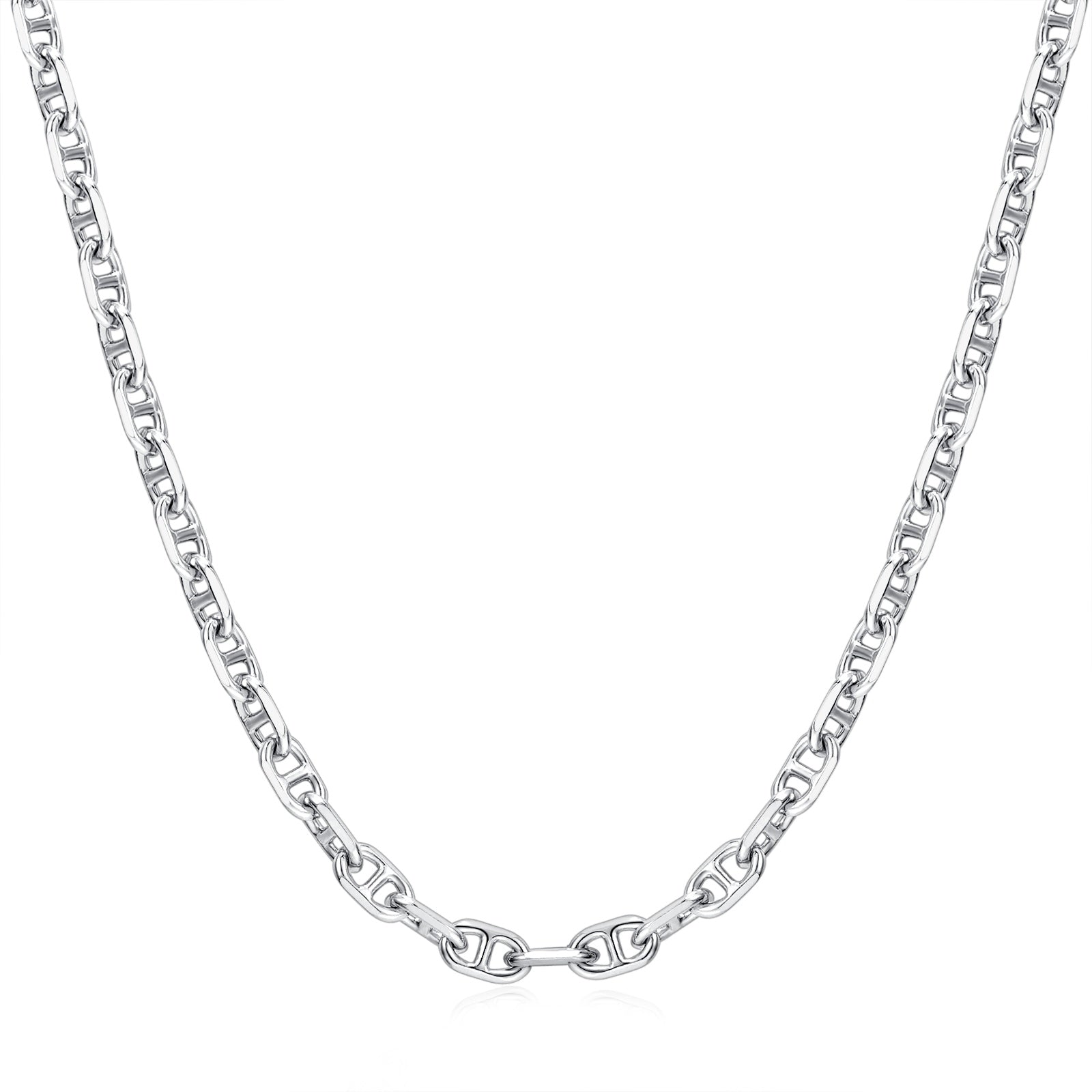 FANCIME "Sunlit Grace" Collier en chaîne classique à maillons carrés en argent sterling