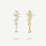 Boucles d'oreilles en argent sterling FANCIME "Murmure de glycine" avec goutte de fleur