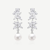 Boucles d'Oreilles en Argent avec Perles Wisteria Bloom Drop